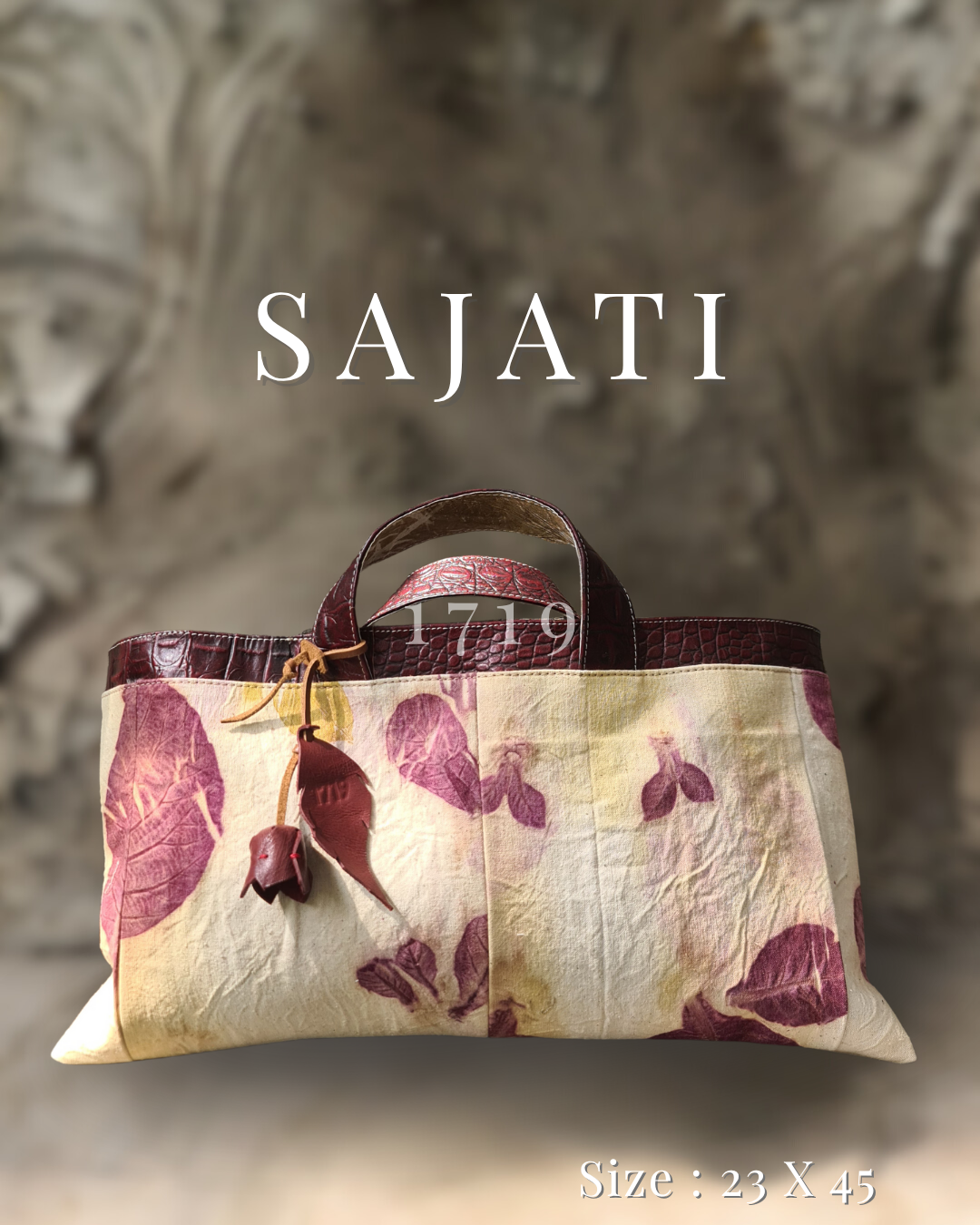 SAJATI Linen Ecoprint Tote Bag