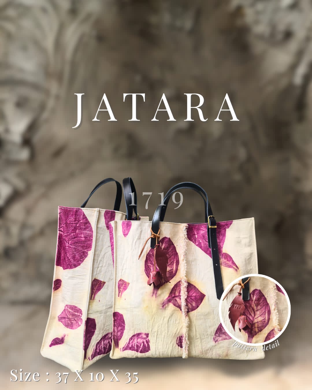 JATARA Ecoprint Linen Tote Bag