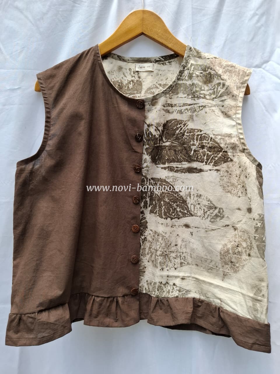 Vest Basic Ecoprint - Natural Oroxylum Indicum Leaves
