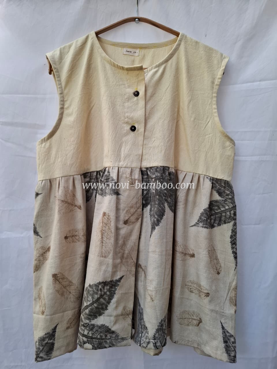 Vest Hapazome Ecoprint - Mixed Leaves
